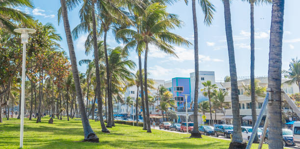 istock Ocean Drive under a shining sun in Miami Beach 2158473377