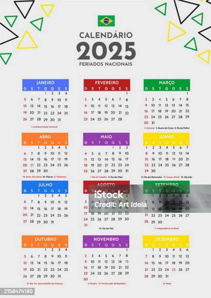 Brazil Portuguese Calendar 2025 National Holidays Commemorative Dates
