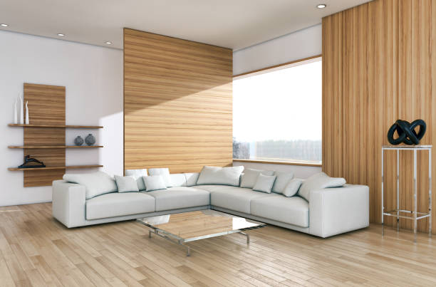 istock Large luxury modern bright interiors Living room mockup illustration 3D rendering image 2158480998