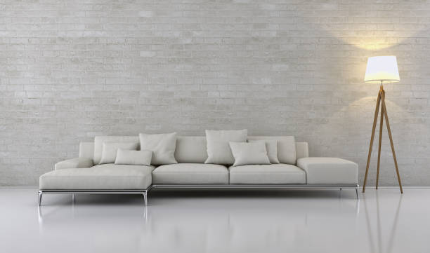 istock Large luxury modern bright interiors Living room mockup illustration 3D rendering image 2158481934