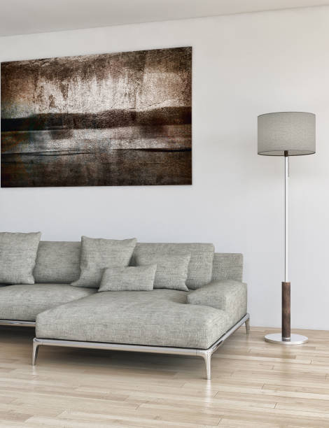 istock Large luxury modern bright interiors Living room mockup illustration 3D rendering image 2158482052