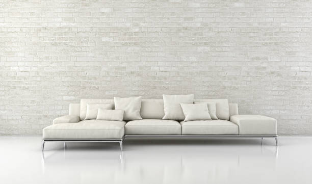 istock Large luxury modern bright interiors Living room mockup illustration 3D rendering image 2158482714