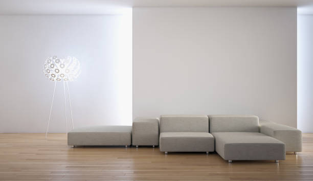 istock Large luxury modern bright interiors Living room mockup illustration 3D rendering image 2158482737
