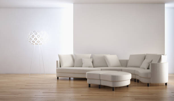 istock Large luxury modern bright interiors Living room mockup illustration 3D rendering image 2158482770