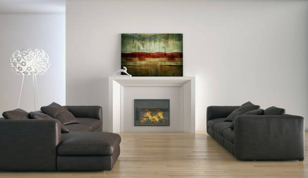 istock Large luxury modern bright interiors Living room mockup illustration 3D rendering image 2158482864