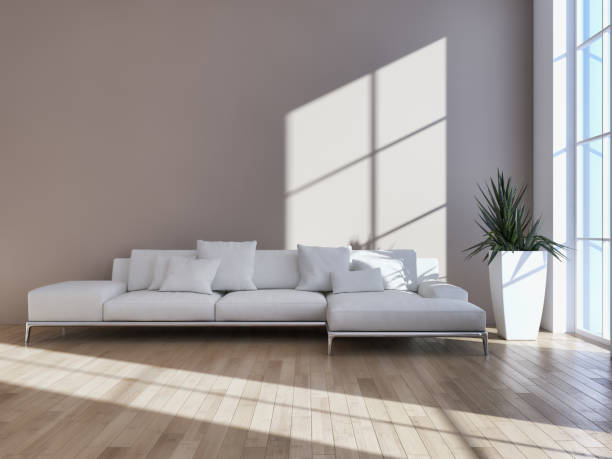 istock Large luxury modern bright interiors Living room mockup illustration 3D rendering image 2158483218