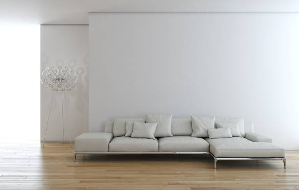 istock Large luxury modern bright interiors Living room mockup illustration 3D rendering image 2158484250