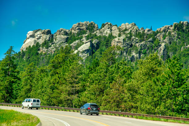Mount Rushmore National Memorial, South Dakota. View on a sunny summer day.