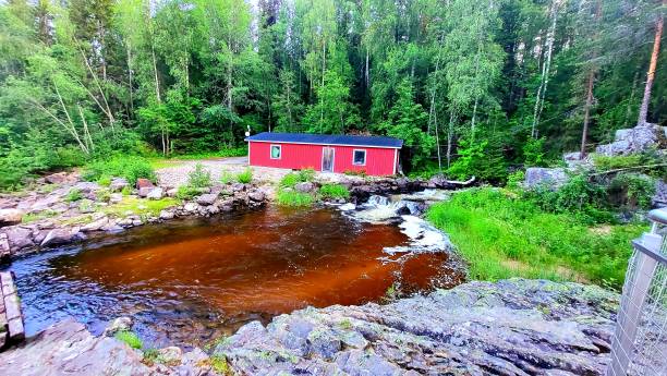 house near the mountain river