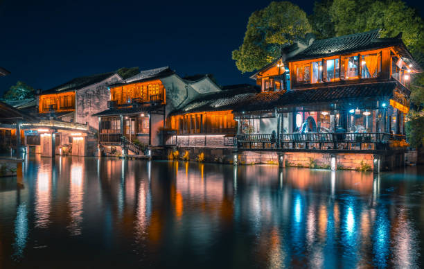 istock A Beautiful Historical Chinese water town at night 2158502564