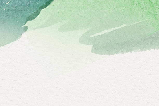 istock Green watercolor on a beige background illustration 2158509312