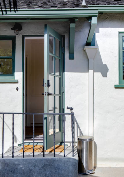 istock Green front door exterior decor 2158510582