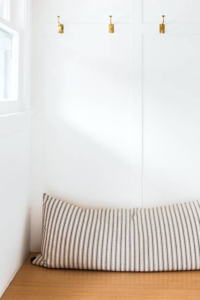 istock Pillow on the wooden floor 2158511822