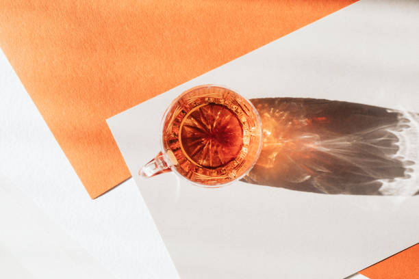 Warm herbal tea on a white paper