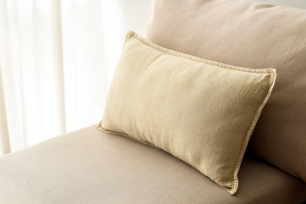 istock Beige cushion home decor, on a sofa 2158518856