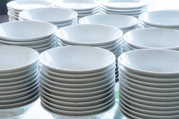 istock bowls stacked on top of each other, dining background 2158520719