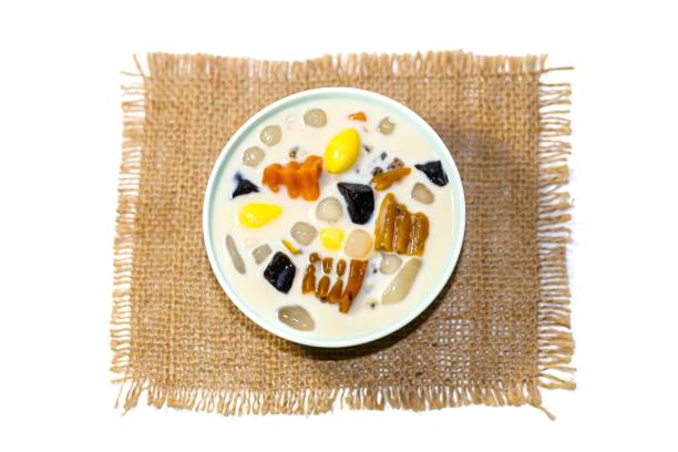 istock Sweet dessert Thailand serving by melon slices on top.isolation concept. 2158520810