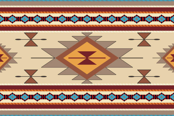 Navajo tribal vector seamless pattern. Native American ornament. Ethnic South Western decor style. Boho geometric ornament. Vector seamless pattern. Mexican blanket, rug. Woven carpet illustration.