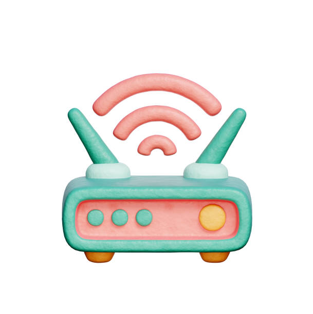 Wifi Router, Hotel and service, Hospitality, 3D rendering.
