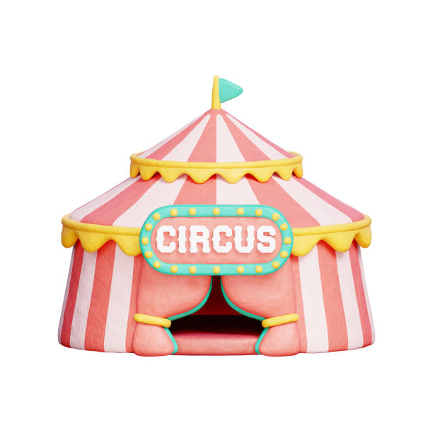 istock Circus Tent, Carnival, Amusement Park, 3D rendering. 2158522288