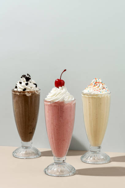 istock Mixed flavor milkshakes at a cafe 2158527423