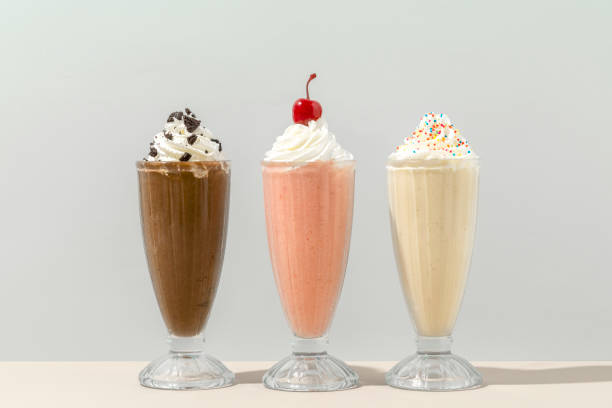 istock Mixed flavor milkshakes at a cafe 2158527434