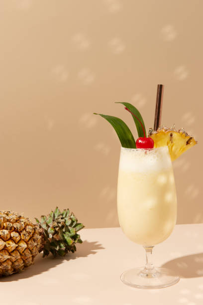 istock Pina Colada with pineapple and cherry on top 2158527614