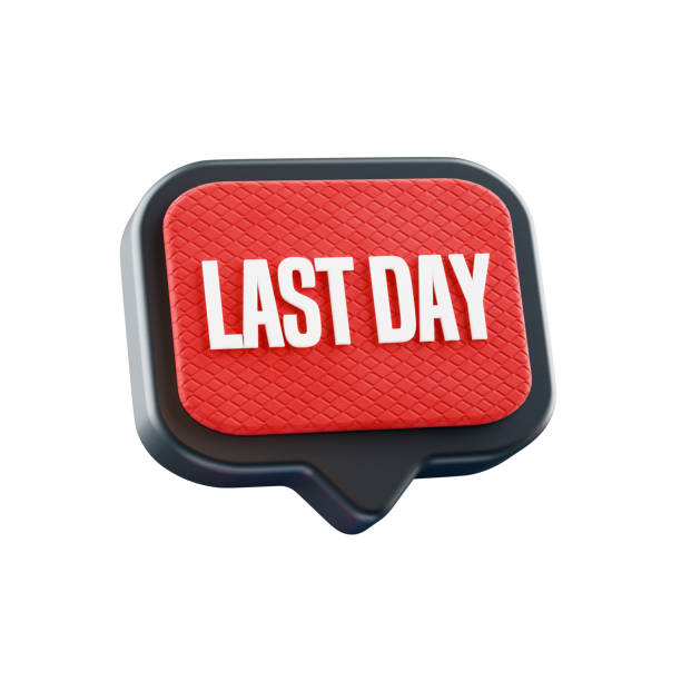 3d last day sales icon on white background