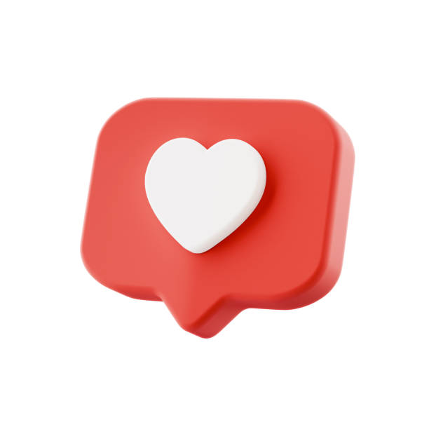istock 3d love heart icon on white background 2158532438
