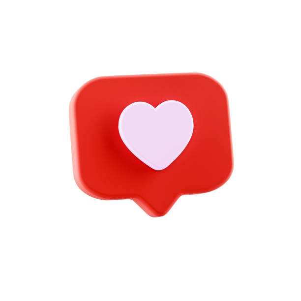 istock 3d love heart icon on white background 2158532482