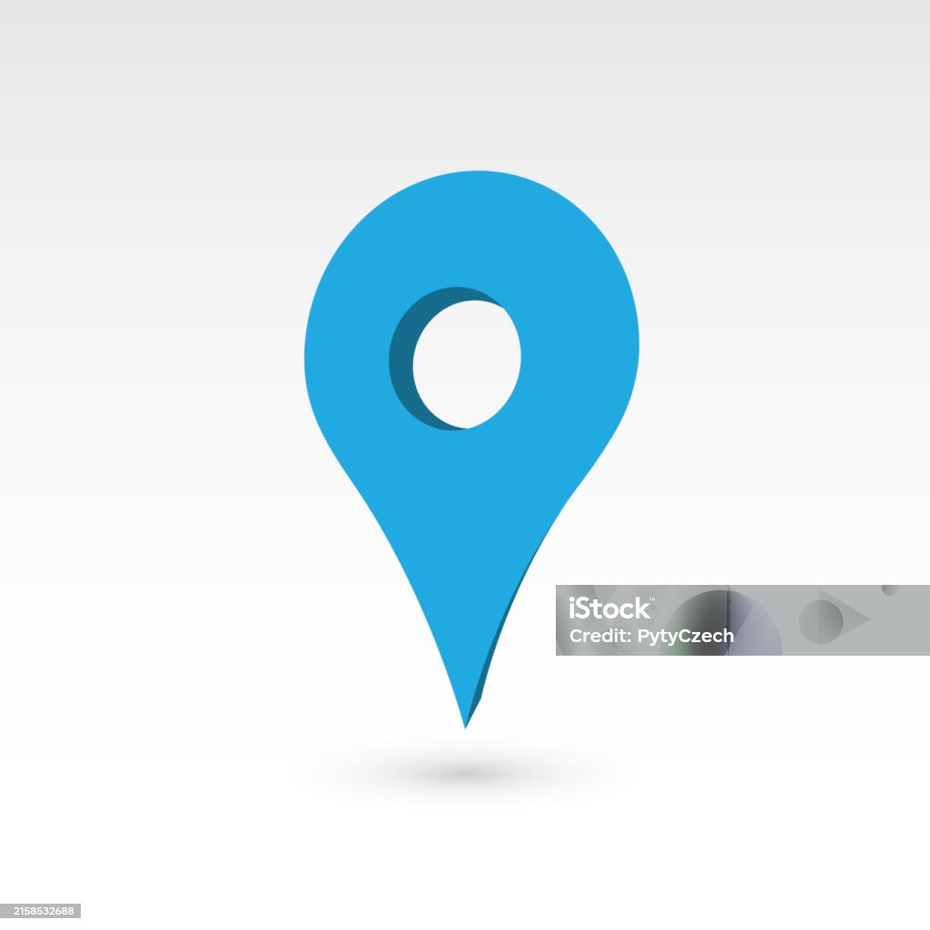 Map Pointer Blue Map Pointer 3d Vector Object Stock Illustration - Download Image Now ...