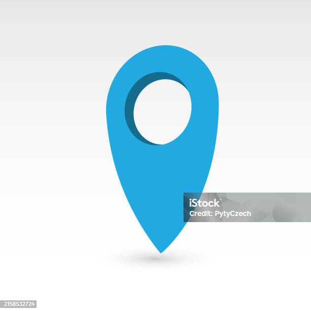 Map Pointer Blue Map Pointer 3d Vector Object Stock Illustration - Download Image Now ...