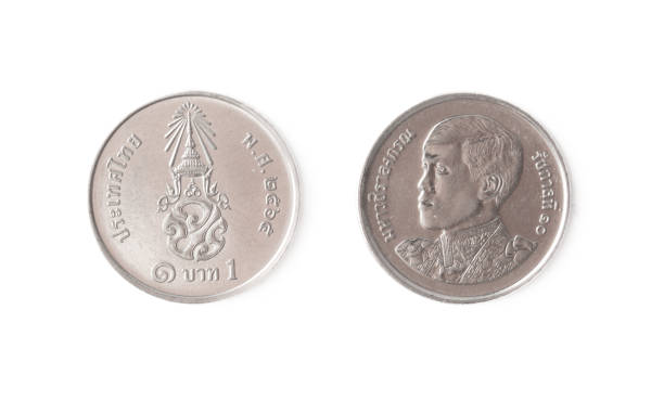 istock Thailand coin isolated on white background. Close-up 2158533856