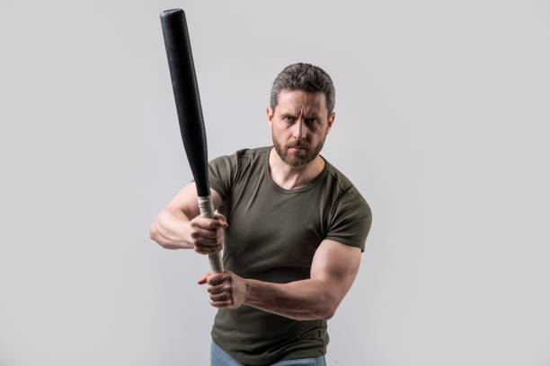 istock photo of man with aggression, selective focus. man with aggression threatening. 2158535244