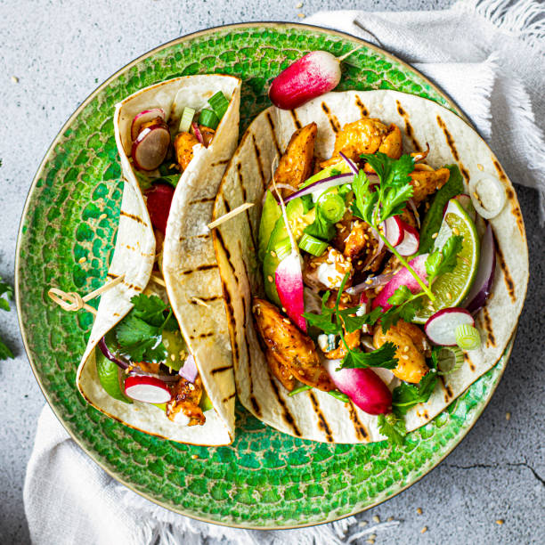 istock Fresh homemade chicken tacos recipe idea 2158536838