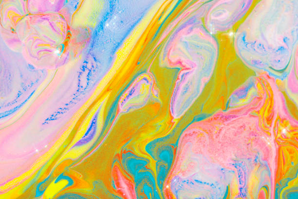 istock Colorful marble swirl background handmade abstract flowing texture experimental art 2158537984