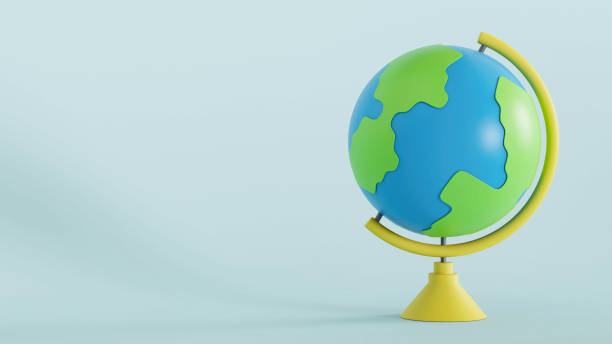 istock 3d Earth Globus illustration on isolated blue background with space for copy 2158538875