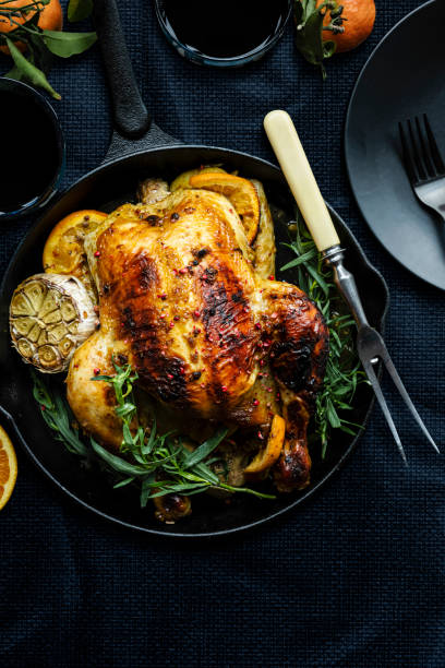 istock Sunday roast chicken with potatoes holiday meal 2158539003