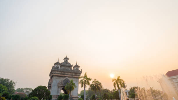 istock Beautiful architecture Patuxay(Victory Gate) in Vientiane, Laos 2158540242