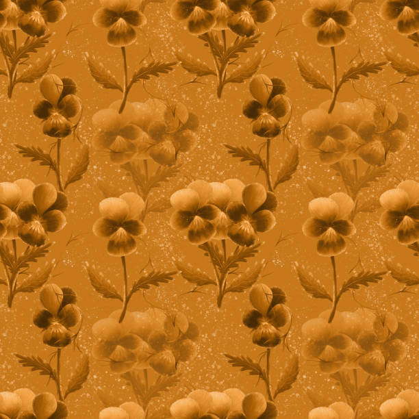 istock Vintage Sepia Floral Pattern, perfect for elegance and nostalgia in an artistic setting 2158541072