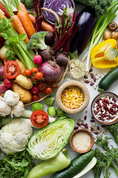 istock Fresh vegetables flat lay healthy lifestyle 2158542487