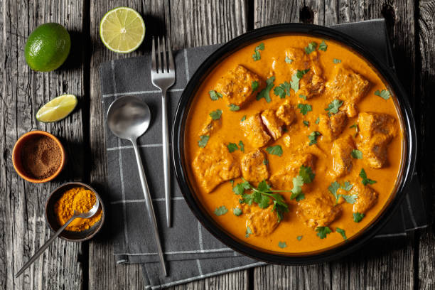 istock indian spiced fish curry, salmon masala, top view 2158542548