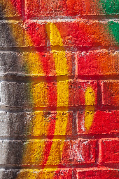 istock Colorful painted brick wall as background 2158542975