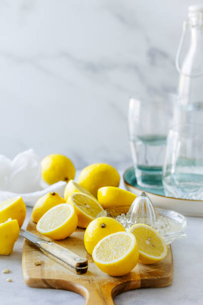istock Fresh cut lemons for lemonade food photography 2158542988