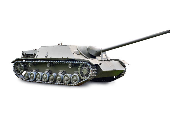 istock Tank assault gun german isolated on white 2158543890