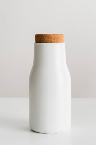 istock Minimal white metal container sealed with a cork 2158545020