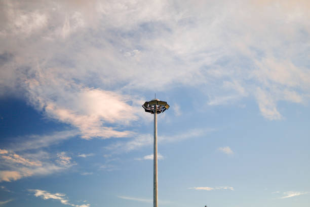Spotlights and sky background in the evening.