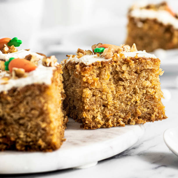istock Slice of fresh homemade carrot cake 2158547248