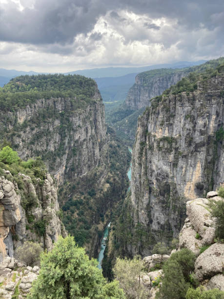 istock A canyon mountain with a river running through it and a river in the distance between cliffs 2158550865