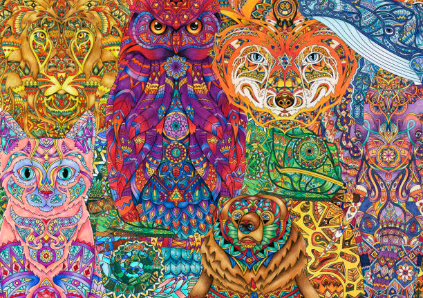 istock Illustration of animal adult coloring page 2158551306